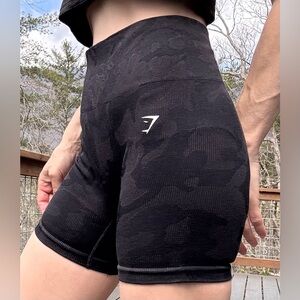Gymshark Black Camo Seamless Biker Shorts XS